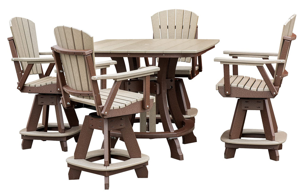 American Furniture Classics Five Piece Square Counter Height Dining Set, Weatherwood/Tudor Brown