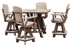 American Furniture Classics Five Piece Square Counter Height Dining Set, Weatherwood/Tudor Brown