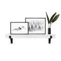 Master & Co. Modern Floating Fireplace Mantel with Black Metal Brackets, Long Floating Shelves for Wall D  cor, 48 inches, White