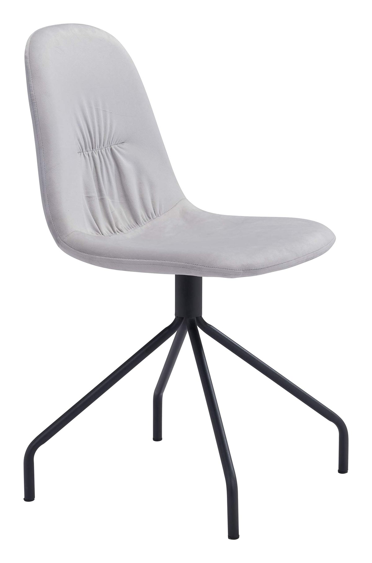 HomeRoots 17.7' x 20.9' x 33.9' Light Gray, Velvet, Steel & Plywood, Chair - Set of 2