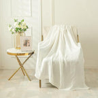 Emme Cotton Bed Blankets White Blankets For Bed Muslin Thermal Blanket 55'X75' Lightweight Soft Throw Blanket All Season Gauze