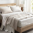Andency Tannish Grey Queen Sheets Set, 100% Viscose Derived From Bamboo, Cooling Bed Sheets Queen Size, Deep Pocket Up To 16', Silky Soft Sheets