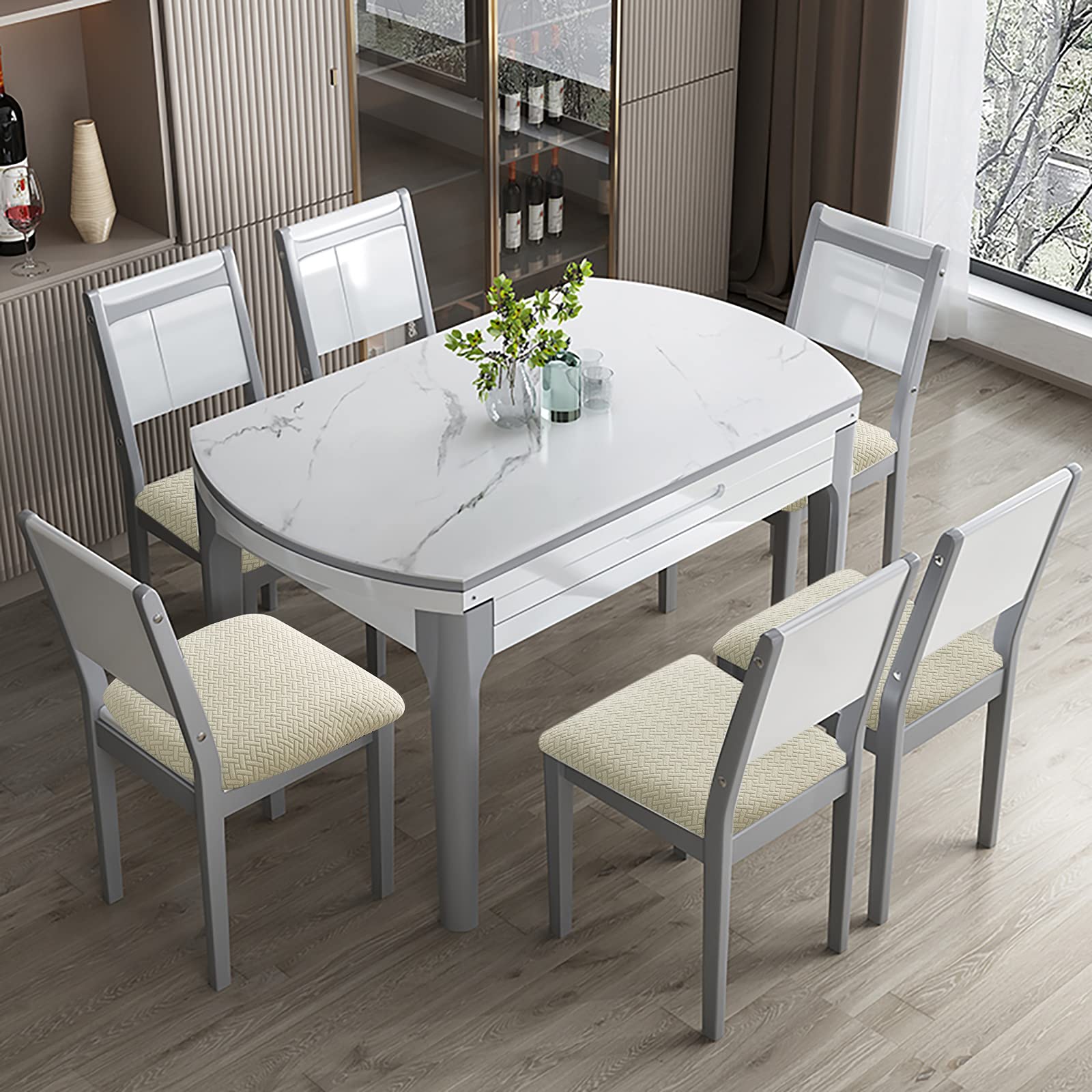 Genina Waterproof Seat Covers For Dining Room Chairs Covers Dining Chair Seat Covers Kitchen Chair Covers Slipcovers (Beige, 2 Pcs)