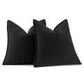 Miulee Pack Of 2 Black Decorative Pillow Covers 22X22 Inch Soft Chenille Couch Throw Pillows Farmhouse Cushion Covers With Elega