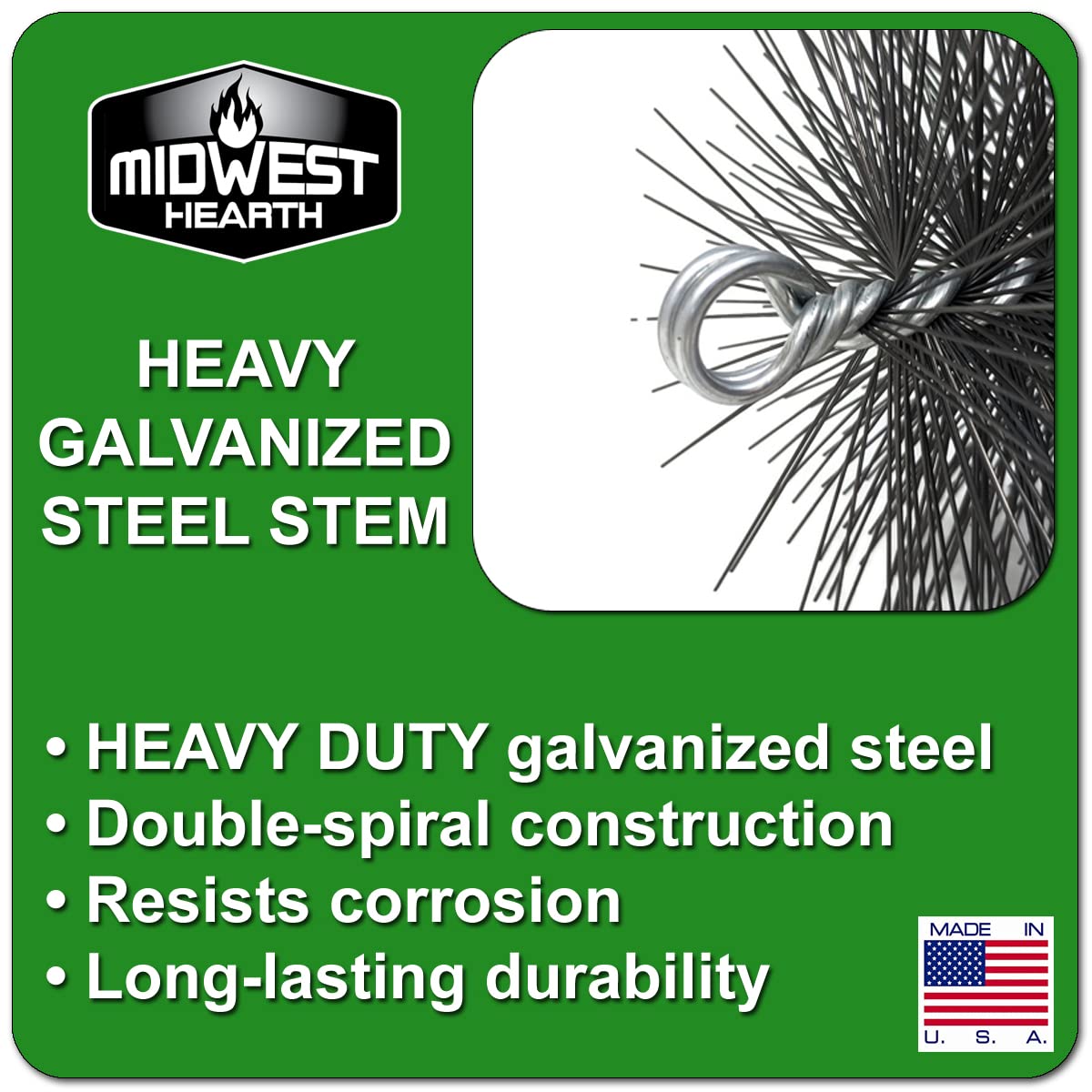 Midwest Hearth Square Wire Chimney Cleaning Brush (8-Inch Square)