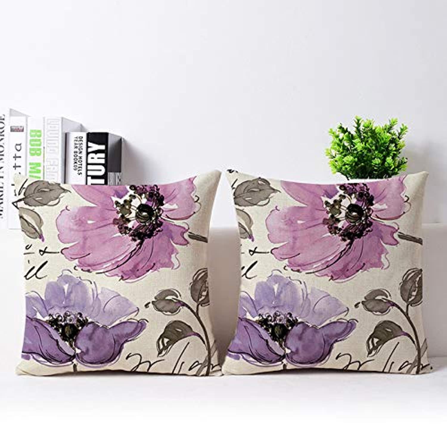 The Purple Tree Ethnic Printed Jute Cushion Covers ( 16X16 Inch , Pack Of 2) Cushion Covers, Jute Cushion Covers , Sofa Cushion 