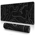 Ujoowalk Black Mouse Pad, Topographic Mouse Pad Large, Gaming Mouse Pad, Xxxl Mousepad, Keyboard And Mouse Pad, Desk Mat, 47.2 X