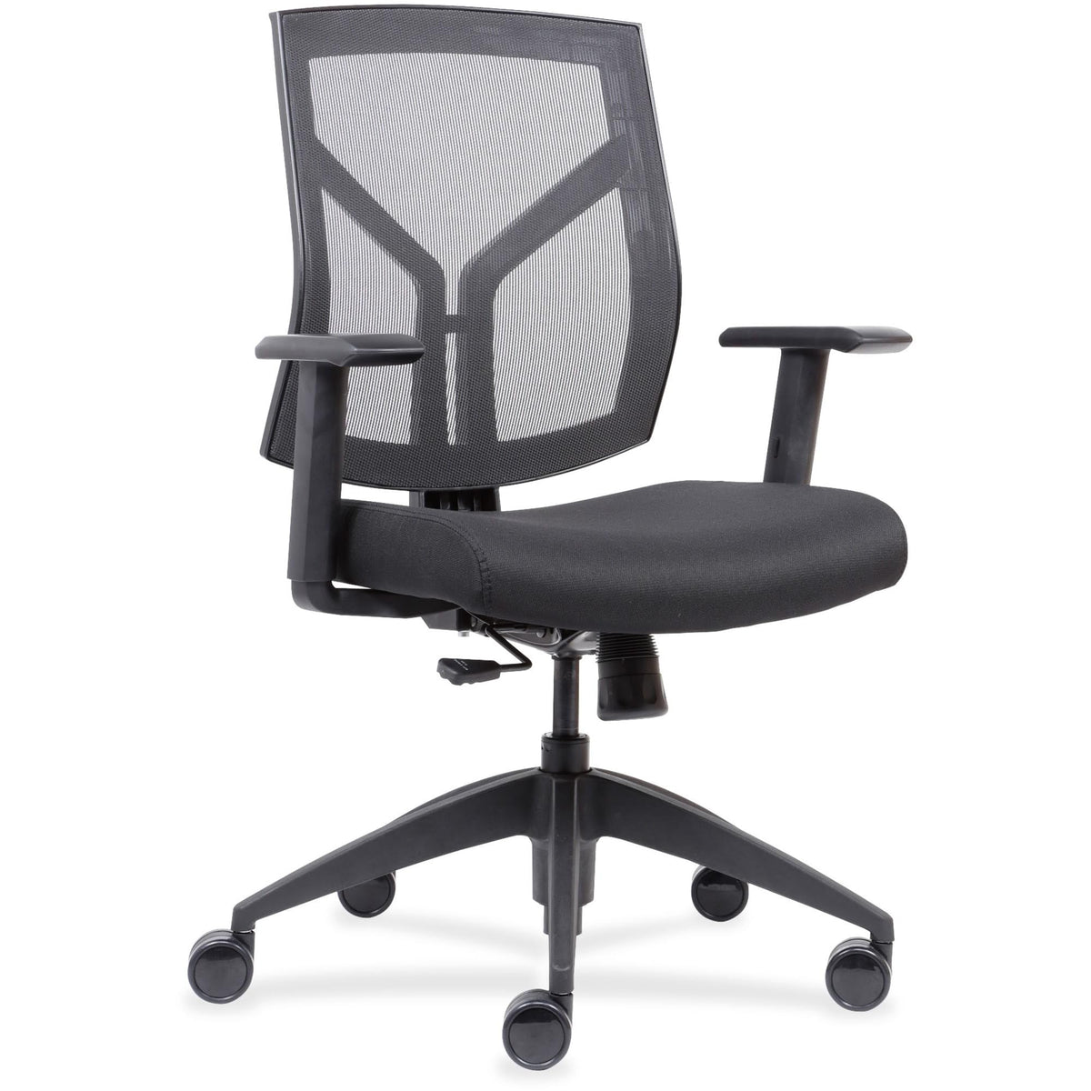 Lorell Mid-Back Chairs With Mesh Back & Fabric Seat