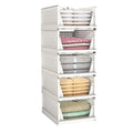 Delamu Stackable Closet Storage Basket, Foldable Closet Organizer for Bathroom, Kitchen, Laundry Room, Wardrobe Storage, SpaceS