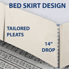 Cathay Home Double Brushed Microfiber Pleated Easy Fit Bed Skirt, Ultra Soft, Fade And Wrinkle Resistant - Coconut Milk, California King