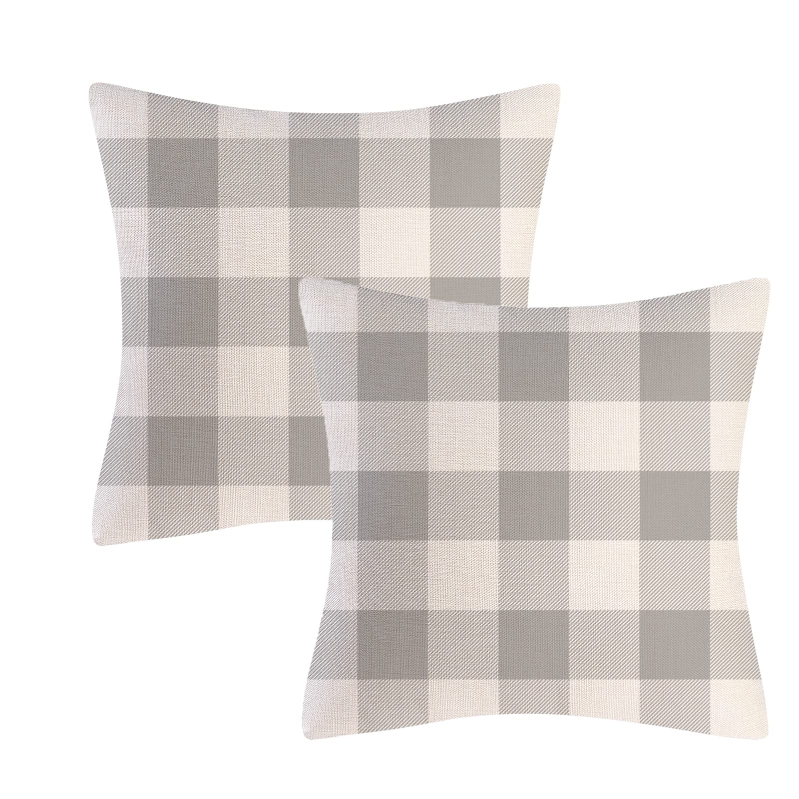 Ahahm Grey And White Buffalo Check Plaid Throw Pillow Covers Farmhouse Decorative Throw Pillow Case Indoor Outdoor Cushion Cover
