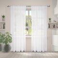 Safdie & Co. White Sheer Curtains 84 Inches Long 2 Panels.Rod Pocket Window Curtain. Patio Door Curtain.Cortinas para Ventanas.