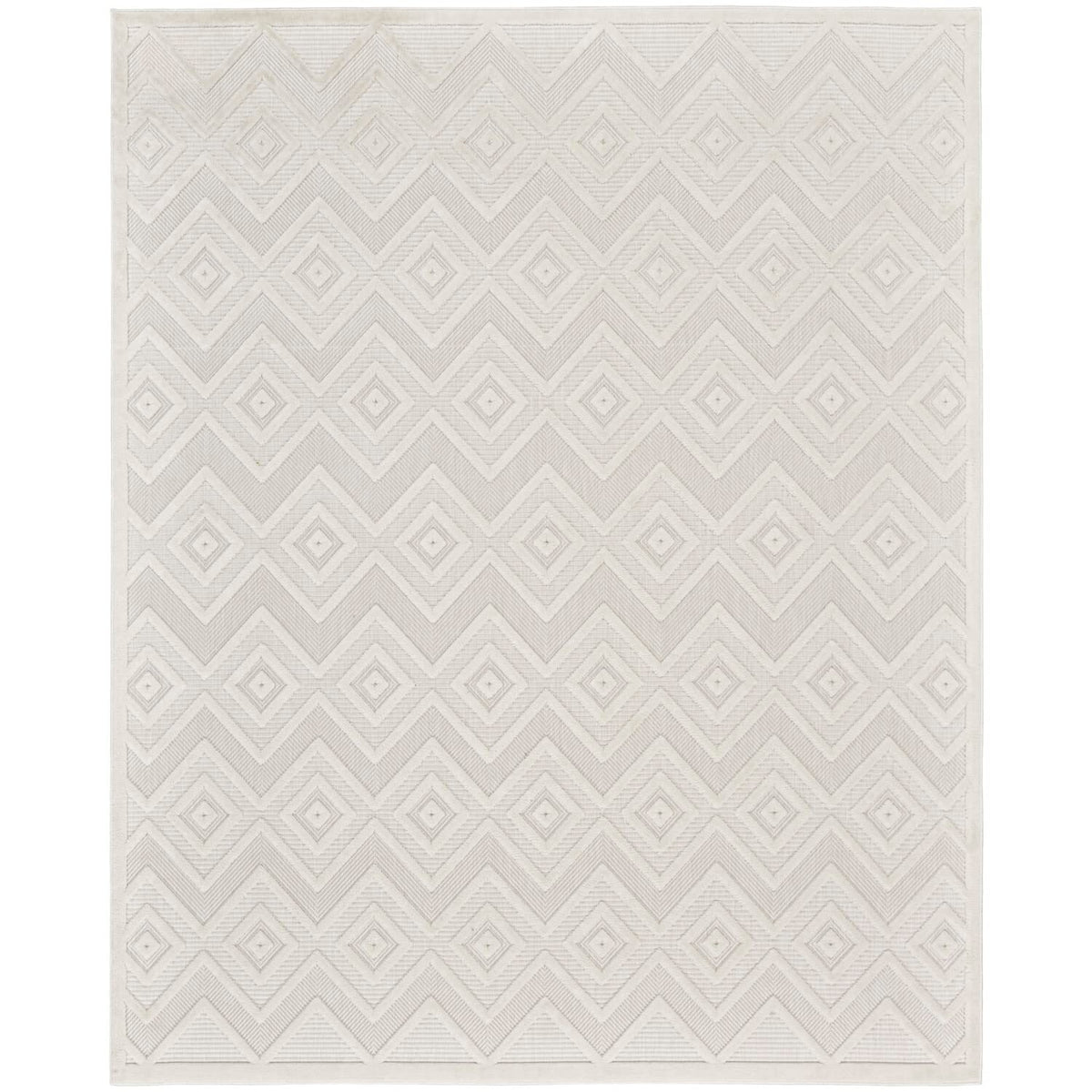 Nourison Versatile Indoor/Outdoor Ivory White 12' X 15' Area Rug, Easy Cleaning, Non Shedding, Bed Room, Living Room, Dining Roo