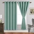 Jiuzhen Light Sage Blackout Curtains With Tiebacks Thermal Insulated, Light Blocking And Noise Reducing Grommet Curtains For And Living Room, Set Of 2 Window Curtain Panels, 60 X 63 Inch Length