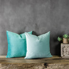 Quafoo Decorative Velvet Throw Pillow Covers For Couch Sofa Bedroom,Soft Square Pillow Cases Set Of 2,14X14 Inch,Turquoise