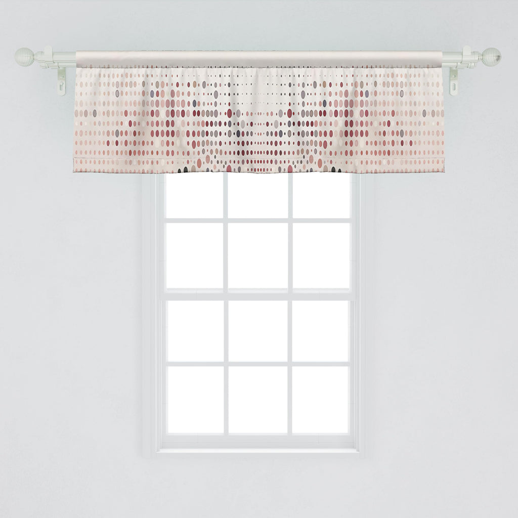 Ambesonne Polka Dot Window Valance Pack Of 2, Surreal Composition Of Dreamy Spots Art Modern Pastel Abstract Rounds, Rod Pocket Curtain Valances Kitchen Bedroom, 54' X 18',Blush Lilac And Eggshell