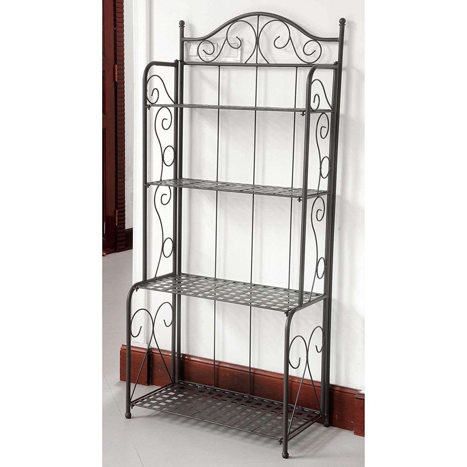 International Caravan 523767-Og-145553-O-783298 Bakers Rack, Antique Black