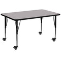 Flash Furniture 24X48 Rec Grey Activity Table, 24 W X 48 L, Gray