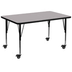 Flash Furniture 24X48 Rec Grey Activity Table, 24 W X 48 L, Gray
