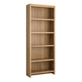 Prepac Moda 5-Tier Tall Wooden Bookcase, Oak Storage Cabinet, Display Cabinet, Bookshelf with Storage Shelves 31.75 W x 80 H x 1