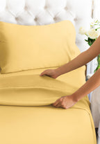 Extra Deep Pocket Twin Xl Sheets - 3 Piece Breathable & Cooling Bed Sheets - Hotel Luxury Bed Sheet Set - Soft, Wrinkle Free & Comfy - Easily Fits Extra Deep Mattresses - Deep Pocket Yellow Sheets Set