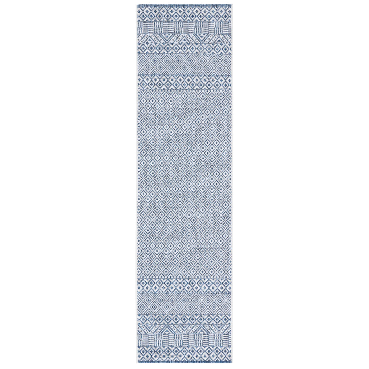 Safavieh Courtyard Collection 2' 3' X 18' Blue / Navy Cy8235 Indoor/ Outdoor Easy-Cleaning Patio Backyard Mudroom Runner-Rug