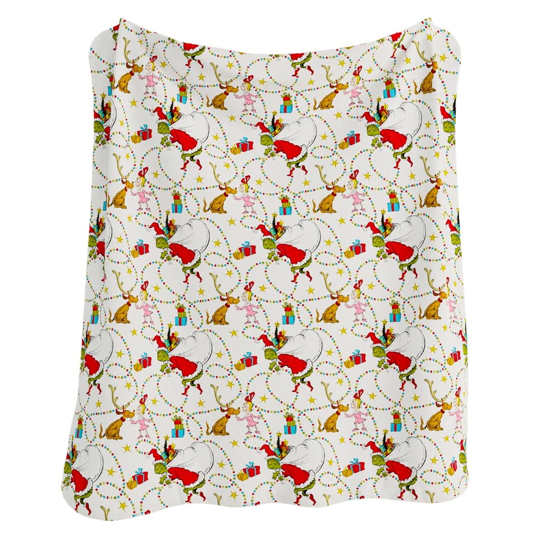 Franco Dr. Seuss The Grinch Holiday Bedding Super Soft Plush Micro Raschel Blanket, 90 In X 90 In, (Official Licensed Product)