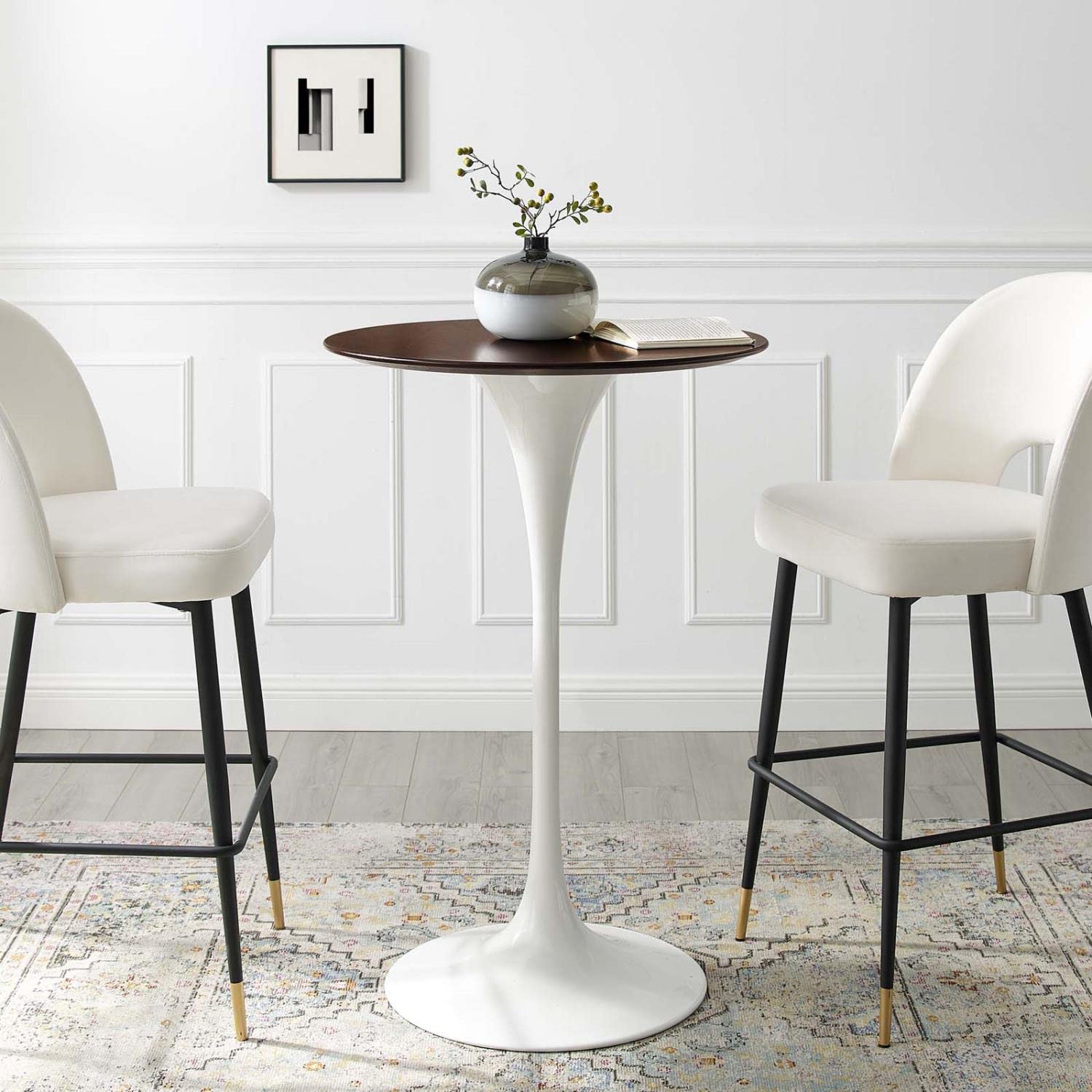 Modway Lippa Bar Table with White Cherry Walnut Finish EEI-5199-WHI-CHE