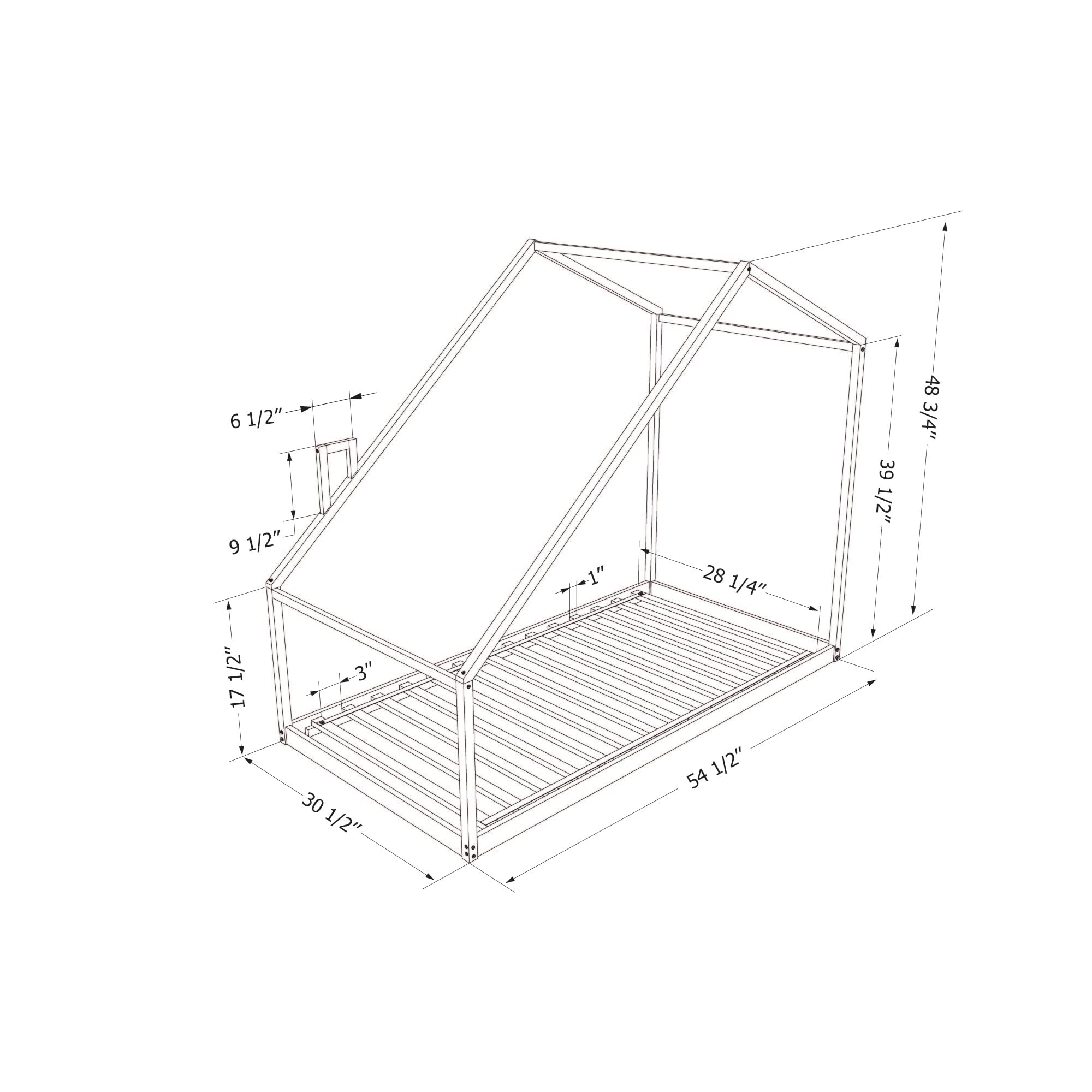 South Shore Ohana House Bed for The Playroom, Toddler, Black