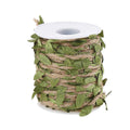 Natural Jute Twine, Creative Burlap Leaf Ribbon 5MM with Artificial Green Leaves, Perfect Braided Decorated Vine for Art & Craft