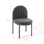 Modway Isla Channel Tufted Upholstered Fabric Dining Side Chair, Black Charcoal