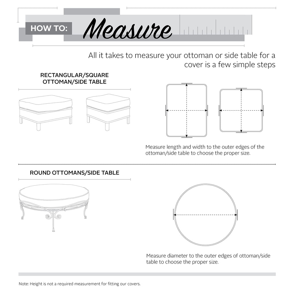 Classic Accessories Veranda Water-Resistant 26 Inch Square Patio Ottoman/Side Table Cover, Outdoor Table Cover