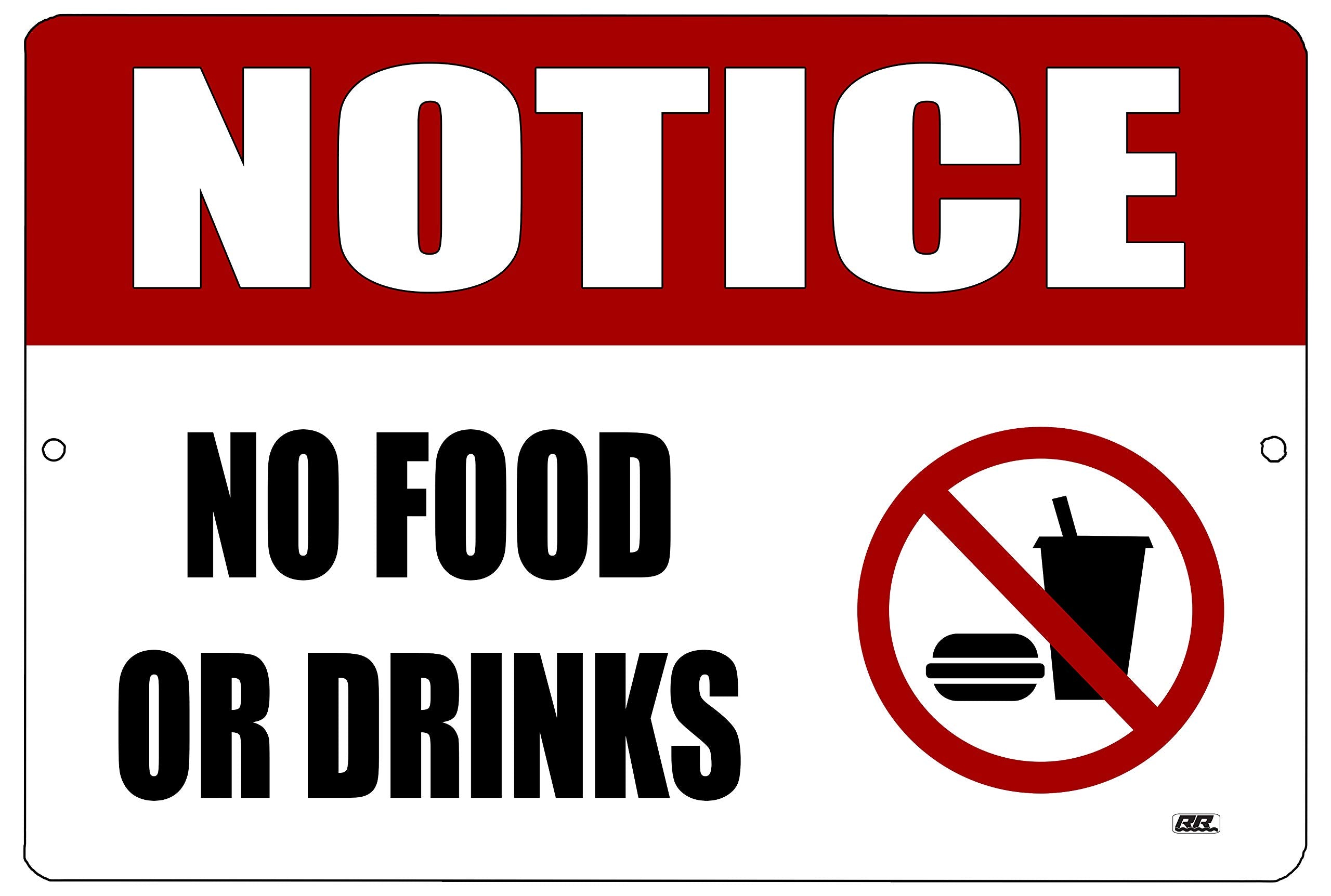 Rogue River Tactical Warning No Food Or Drinks Metal Tin Sign Business Retail Store Home Large Restaurant Bar Office Hotel