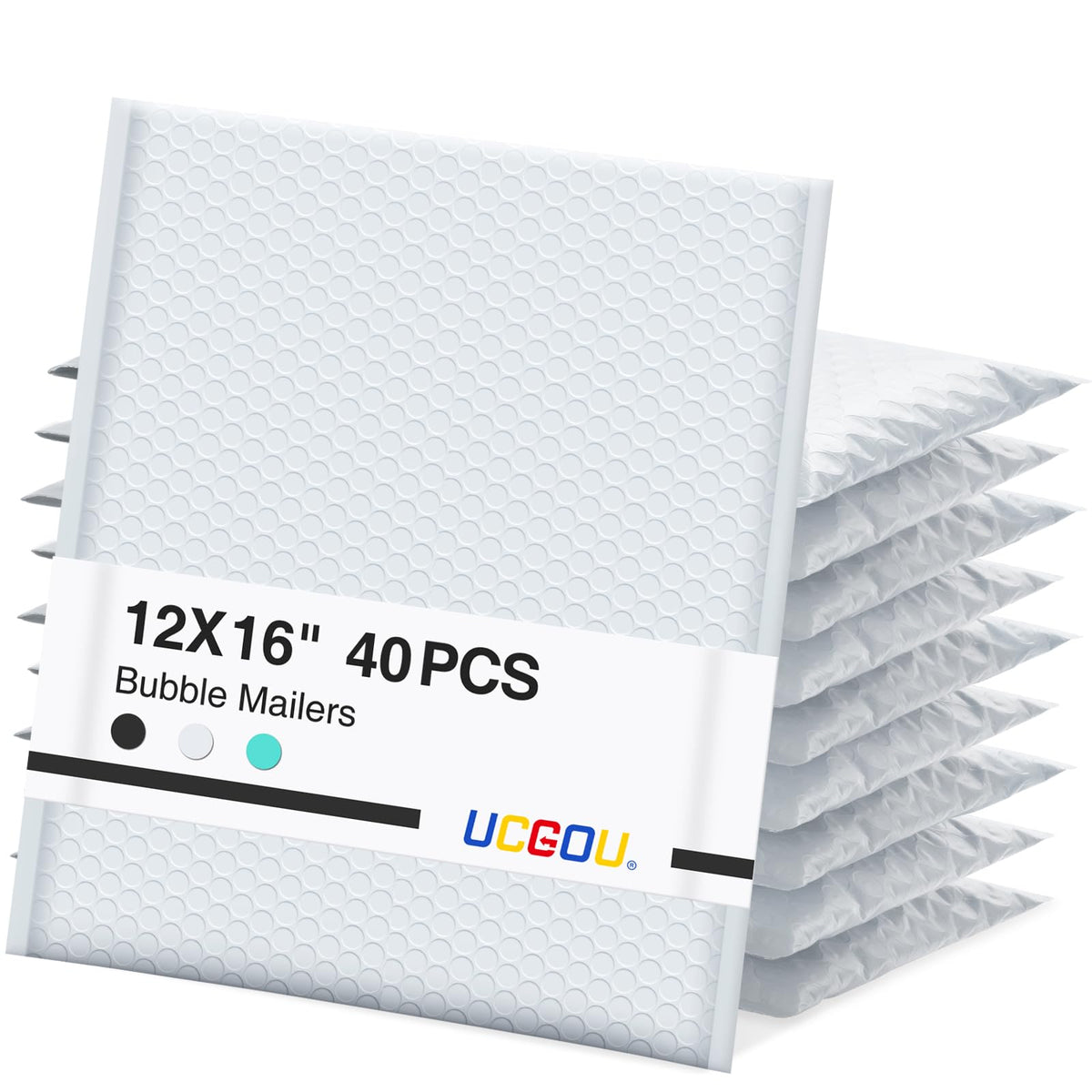 Ucgou Bubble Mailers 12X16 Inch 40 Pack Usable Size 12X15 Inch Large Padded Envelopes White Waterproof Packaging Bags For Shippi