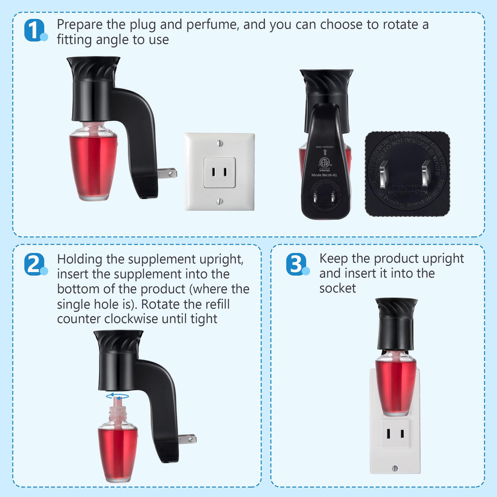 Hohean 3 Pack Wall Fragrance Plug In Compatible With Bath And Body Works Wallflower Fragrance, Etl Certified, Rotatable, Accurat