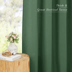 Nicetown Thick Linen Blend Flax Window Curtains, Grommet Vertical Drapes Privacy Added With Light Through Window Treatment For Bedroom/Living Room, Olive Green, W55 X L72, 2 Panels