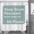 Amazerbath Plastic Shower Curtain, 72 X 72 Inches Peva Heavy Duty White Shower Curtain, Waterproof Heavy Weight Thick Bathroom C