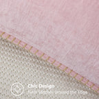 Decoruhome Valentine'S Day Chenille Soft Throw Pillow Covers 24X24 Set Of 2, Farmhouse Velvet Spring Pillow Covers, Decorative Square Pillow Covers With Stitched Edge For Couch Sofa Bed, Blush Pink