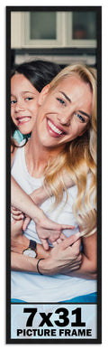 7x31 Frame Black Picture Frame - Complete Modern Photo Frame Includes UV Acrylic Shatter Guard Front, Acid Free Foam Backing Boa
