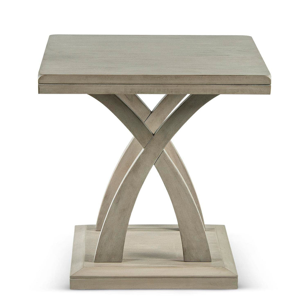 Steve Silver Jocelyn Decorative Base and Double Edge Top, Constructed from Hardwood Solids and Mango Veneers End Table, 24 x 24 x 24, Light Grey