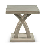 Steve Silver Jocelyn Decorative Base and Double Edge Top, Constructed from Hardwood Solids and Mango Veneers End Table, 24 x 24 x 24, Light Grey