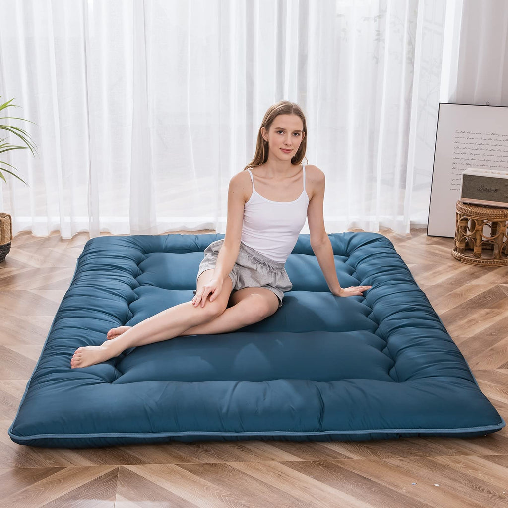 Maxyoyo Japanese Floor Mattress Futon Mattress Thicken Sleeping Pad Roll Up Mattress Floor Lounger Bed Camping Mattress Guest Ro