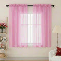 WelvetBLK Sheer Pink Curtains for Bedroom Living Room 63 Inch Length 2 Panels, Airy Soft Light Filtering Sheer Dining Room Curta