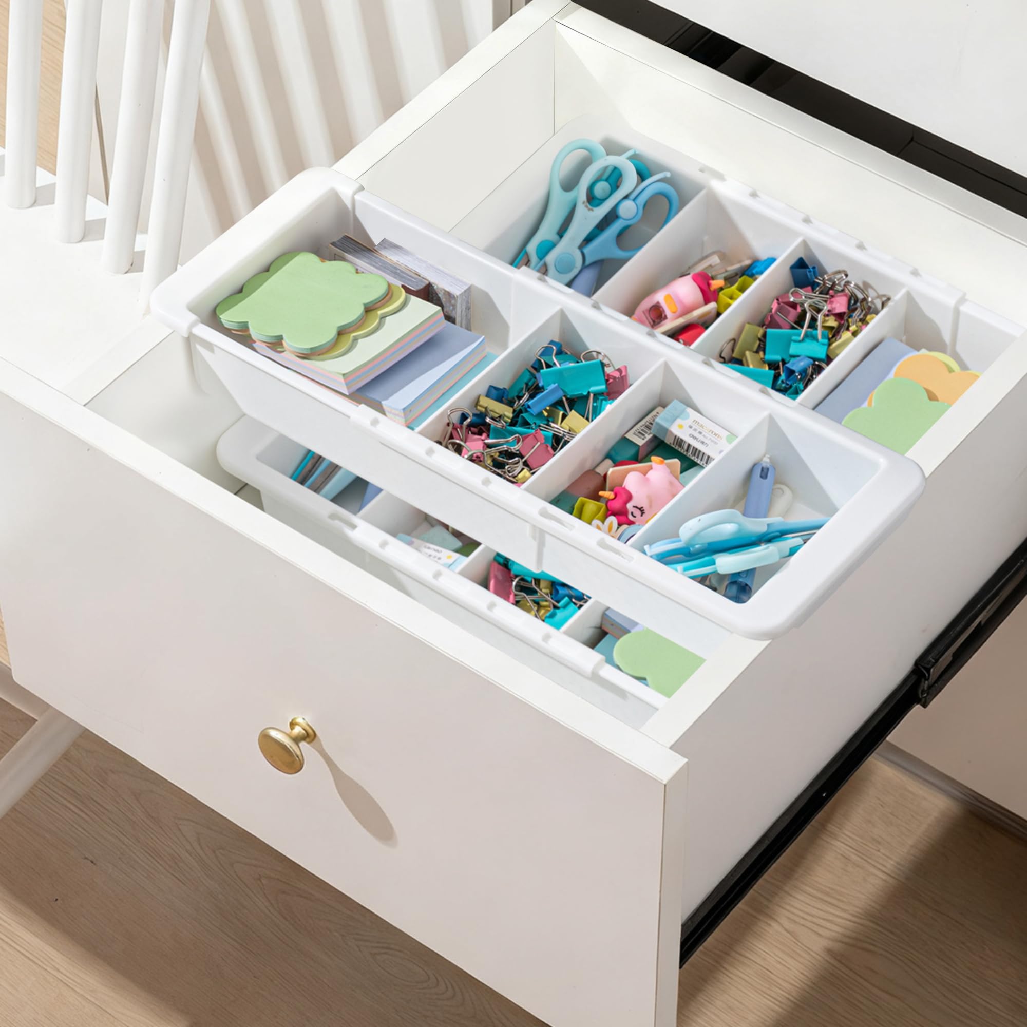 Brightrow 3 Pcs Expandable Drawer Organizer Bins Adjustable Deep Drawer Hanging Organizer Trays Expandable 11.4 To 18.1 Inches P
