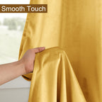 Dwcn Velvet Curtains 84 Inches Long - Yellow Room Darkening Privacy Protect Window Treatments With Tiebacks Thick Grommet Tieabl