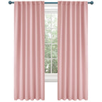 Deconovo Extra Long Blackout Curtains, Back Tab And Rod Pocket Thermal Insulated Room Darkening Curtains For Bedroom - 52X108 Inch, Coral Pink, 2 Panels