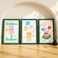 SoulAbiti Summer Treats set of 3 Framed Wall Print 12x18 inch Black Frame PlexiGlass Preppy Art ready to hang for living room b