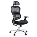 Afo Ergonomic Office Headrests And 3D Armrests Lumbar Support, High Back Executive Chairs Adjustable Rolling, Tilt Function, 28.1D X 26.5W X 48.03H Inch, Dark Black
