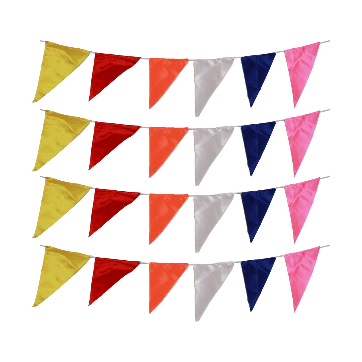 PRIYAKANT SAFAWALA Satin Cloth Plain Multi Pataka/Banner Decoration Items For Party, Birthday And Special Shri Ram Jayanti And A