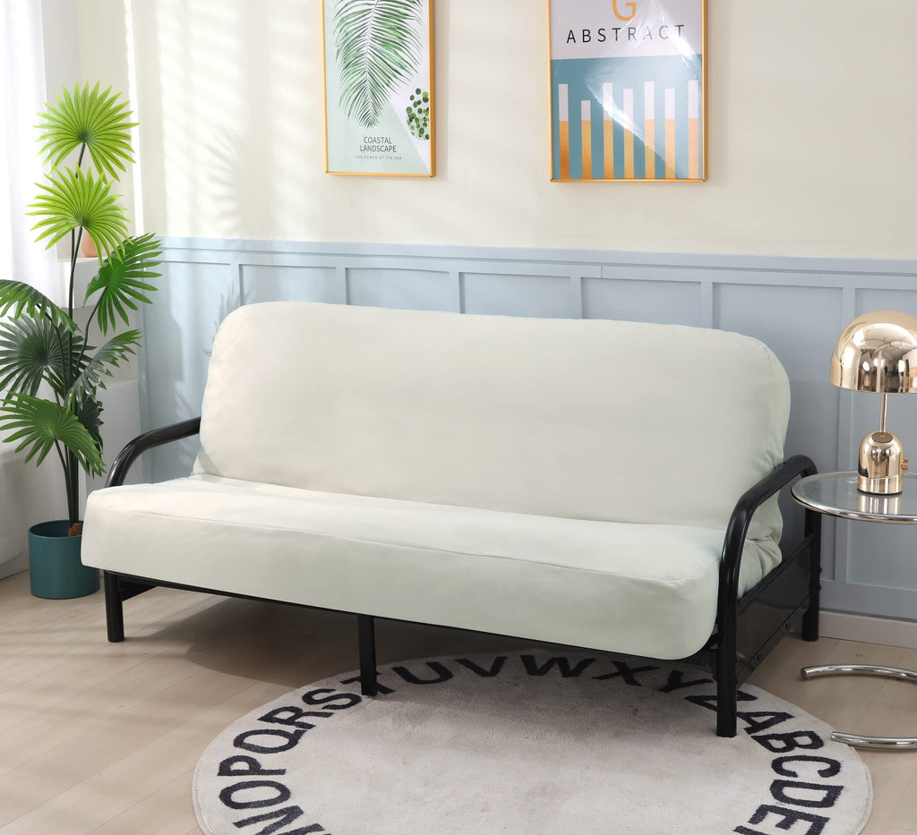 Octorose Full Size 54X75X8Inch 3 Side Zipper Classic Soft Micro Suede Futon Cover Slipcover Sofa Daybed Mattress Cover Couch Pro